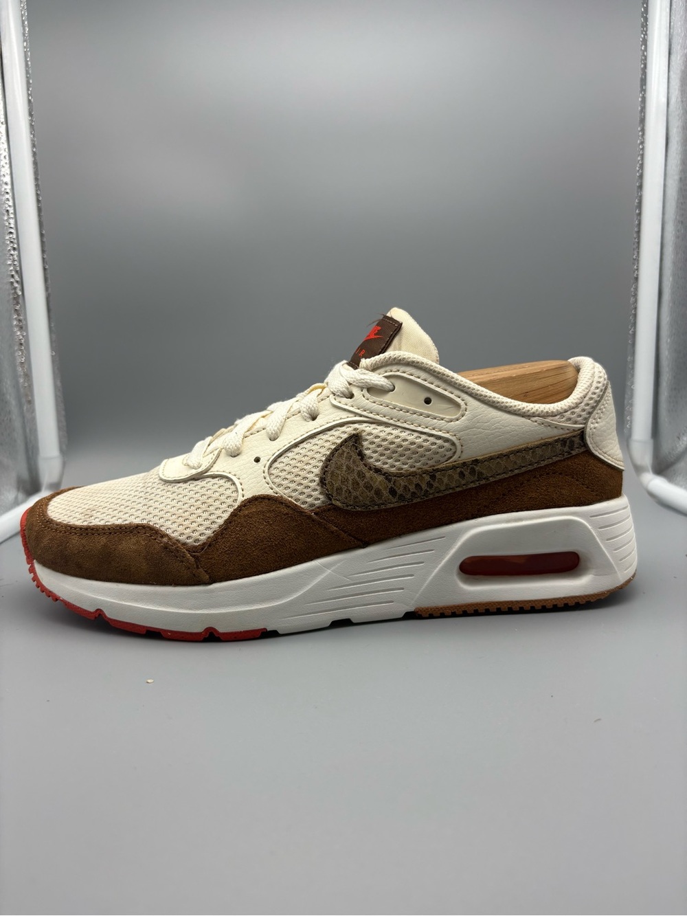 Nike | Air Max 90 SE Shoes - Pale Ivory Snakeskin Swoosh - Womens 7.5